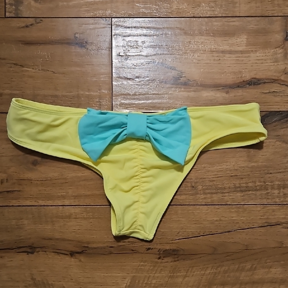 Hollister Yellow Bikini Bottom with Metal Logo